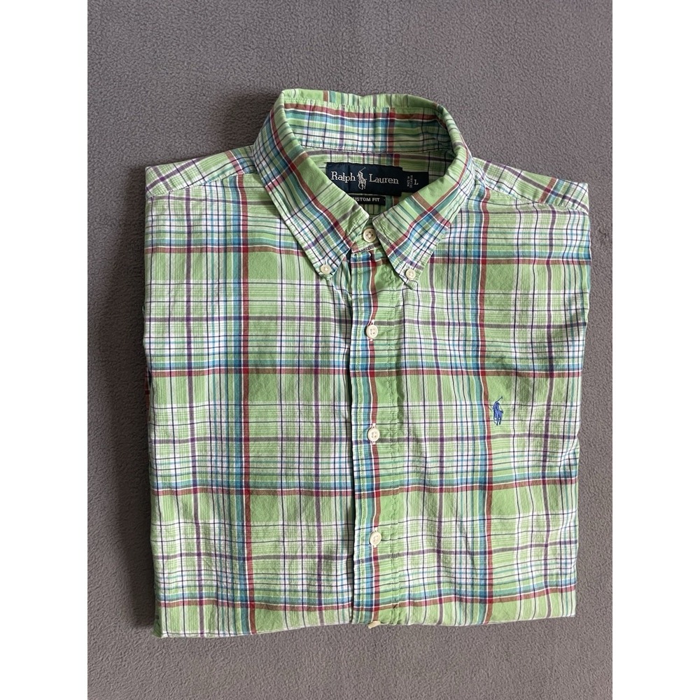 Ralph Lauren Men's Button Down Sz Lrg Plaid Long Sleeve Shirt
